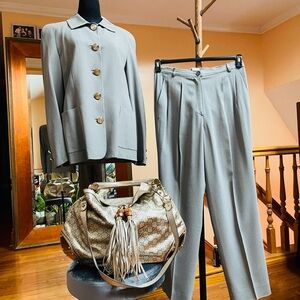 FERRE-Elegant Vintage Gray Suit Set
